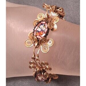 Vintage Mosaic Bracelet Filigree Wirework